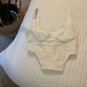 Zara Cropped Denim Corset Top